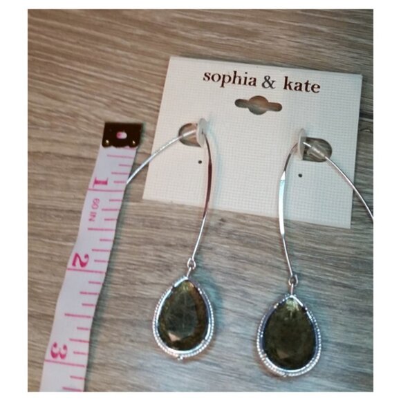 Nwt Sophia and Kate Trendy Hook Wire Teardrop Dangle Drop Earrings Dressy Casual - Picture 4 of 4